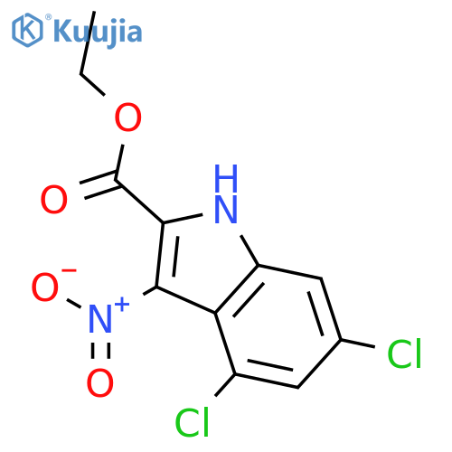 1H-Indole-2-carboxylic acid, 4,6-dichloro-3-nitro-, ethyl ester structure