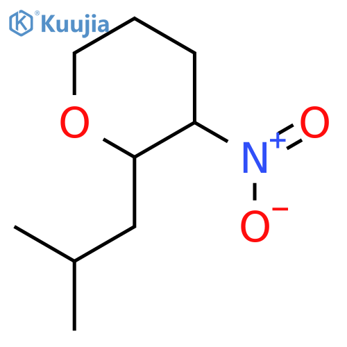 2H-PYRAN, TETRAHYDRO-2-(2-METHYLPROPYL)-3-NITRO- structure