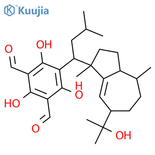 1,3-Benzenedicarboxaldehyde,2,4,6-trihydroxy-5-[(1R)-3-methyl-1-[(1R,3aR,4R,7R)-1,2,3,3a,4,5,6,7-octahydro-7-(1-hydroxy-1-methylethyl)-1,4-dimethyl-1-azulenyl]butyl]- structure