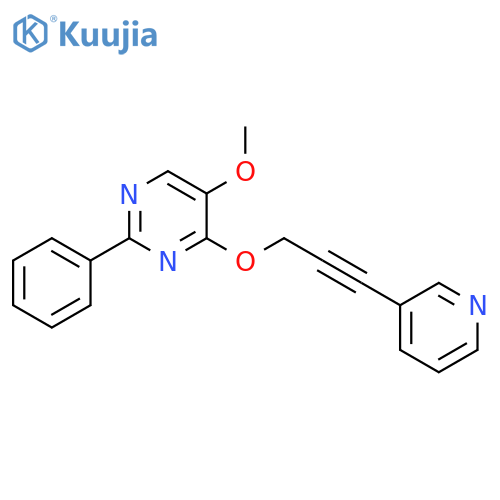 Pyrimidine, 5-methoxy-2-phenyl-4-[[3-(3-pyridinyl)-2-propynyl]oxy]- structure