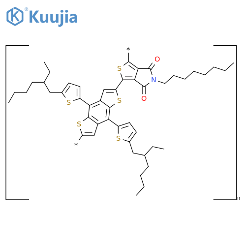 Poly[(5,6-dihydro-5-octyl-4,6-dioxo-4H-thieno[3,4-c]pyrrole-1,3-diyl)[4,8-bis[5-(2-ethylhexyl)-2-thienyl]benzo[1,2-b:4,5-b']dithiophene-2,6-diyl]] structure