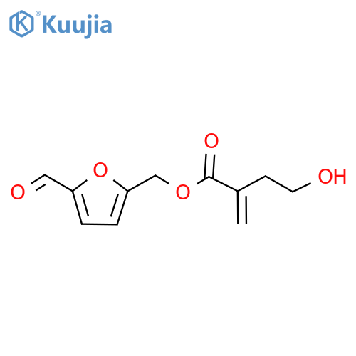 Butanoic acid, 4-hydroxy-2-methylene-, (5-formyl-2-furanyl)methyl ester structure
