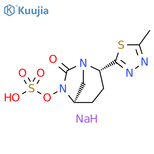sodium (2S,5R)-2-(5-methyl-1,3,4-thiadiazol-2-yl)-7-oxo-1,6-diazabicyclo[3.2.1]octan-6-yl sulfate structure