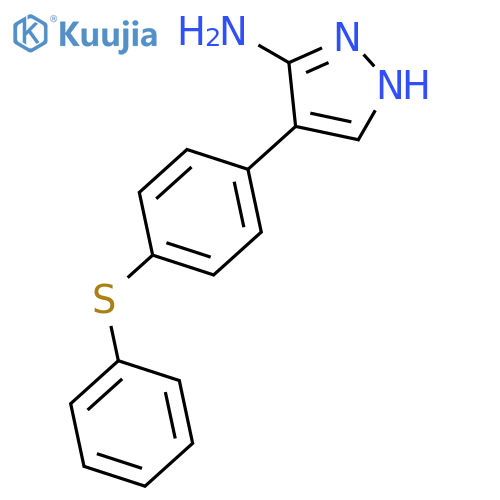 1H-Pyrazol-3-amine, 4-[4-(phenylthio)phenyl]- structure