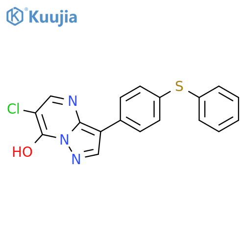 Pyrazolo[1,5-a]pyrimidin-7-ol, 6-chloro-3-[4-(phenylthio)phenyl]- structure