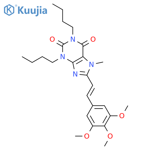 1H-Purine-2,6-dione,1,3-dibutyl-3,7-dihydro-7-methyl-8-[2-(3,4,5-trimethoxyphenyl)ethenyl]-, (E)-(9CI) structure