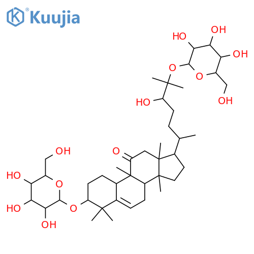 Cucurbit-5-ene-3,11,24,25-tetrol; (3β,11α,24R)-form, 11-Ketone, 3,25-di-O-β-D-glucopyranoside structure