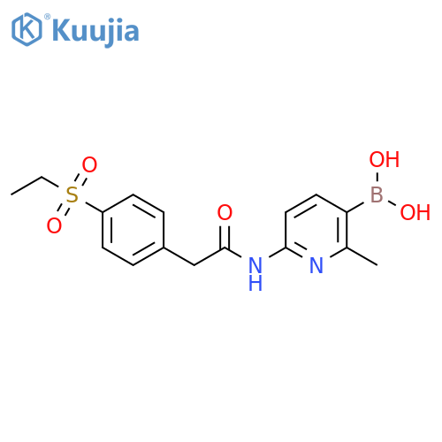 [6-[[2-(4-Ethylsulfonylphenyl)acetyl]amino]-2-methylpyridin-3-yl]boronic acid structure