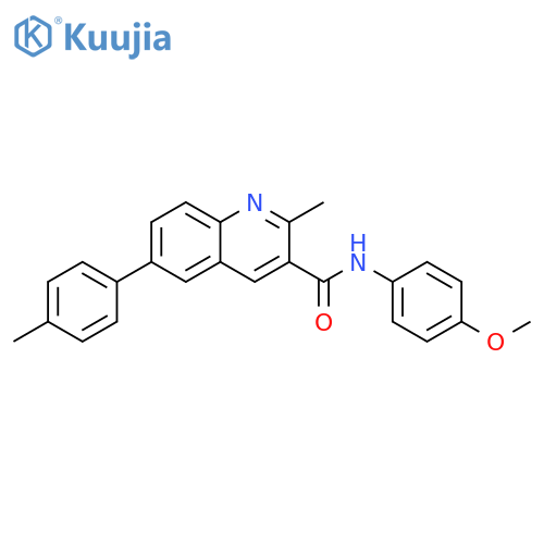 2-Methyl-6-p-tolyl-quinoline-3-carboxylic acid (4-methoxyphenyl)-amide structure