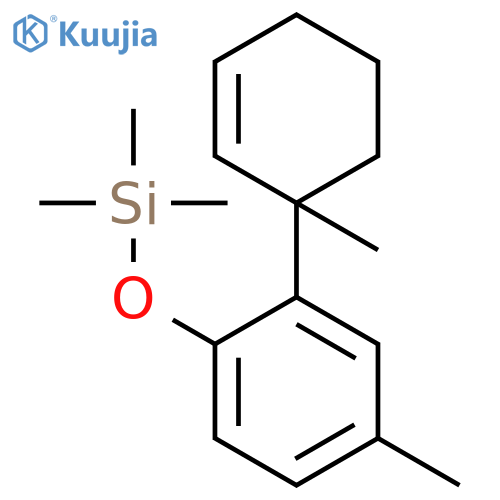 Silane, trimethyl[4-methyl-2-(1-methyl-2-cyclohexen-1-yl)phenoxy]- structure