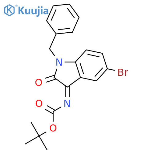 Carbamic acid, N-[5-bromo-1,2-dihydro-2-oxo-1-(phenylmethyl)-3H-indol-3-ylidene]-, 1,1-dimethylethyl ester structure