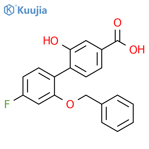 4-2-(Benzyloxy)-4-fluorophenyl-3-hydroxybenzoic acid structure