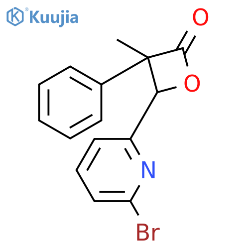 2-Oxetanone, 4-(6-bromo-2-pyridinyl)-3-methyl-3-phenyl-, (3S,4S)- structure