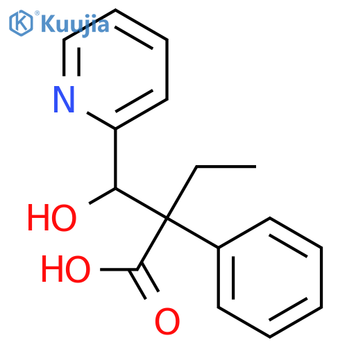 2-Pyridinepropanoic acid, α-ethyl-β-hydroxy-α-phenyl-, (αS,βS)- structure