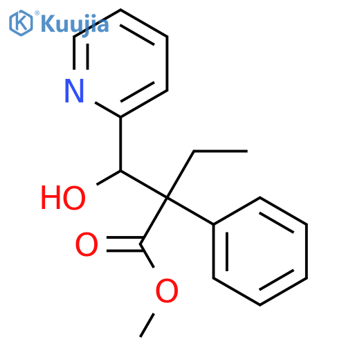 2-Pyridinepropanoic acid, α-ethyl-β-hydroxy-α-phenyl-, methyl ester, (αS,βS)- structure