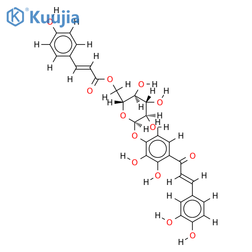 okanin 4'-O-(6"-O-p-coumaroyl-beta-D-glucopyranoside) structure