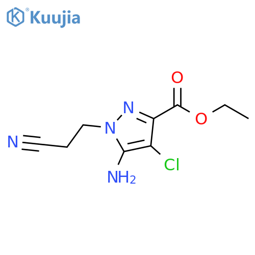Ethyl 5-amino-4-chloro-1-(2-cyanoethyl)pyrazole-3-carboxylate structure