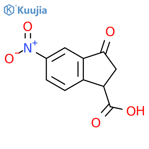5-Nitro-3-oxo-indan-1-carboxylic acid structure