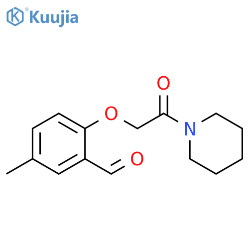5-Methyl-2-(2-oxo-2-piperidin-1-yl-ethoxy)-benzaldehyde structure