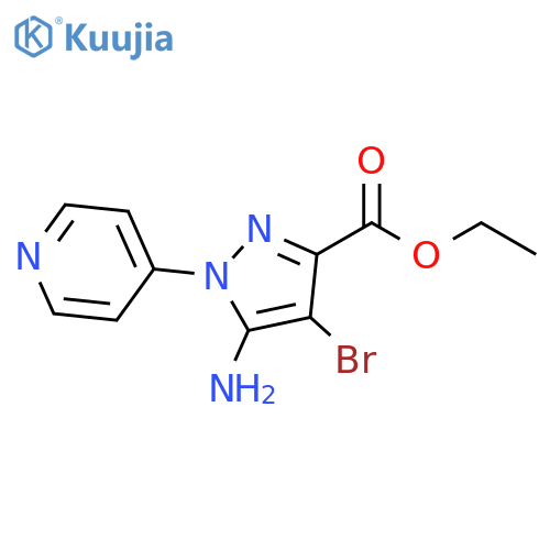Ethyl 5-amino-4-bromo-1-(4-pyridyl)pyrazole-3-carboxylate structure