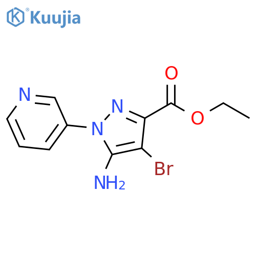 Ethyl 5-amino-4-bromo-1-(3-pyridyl)pyrazole-3-carboxylate structure