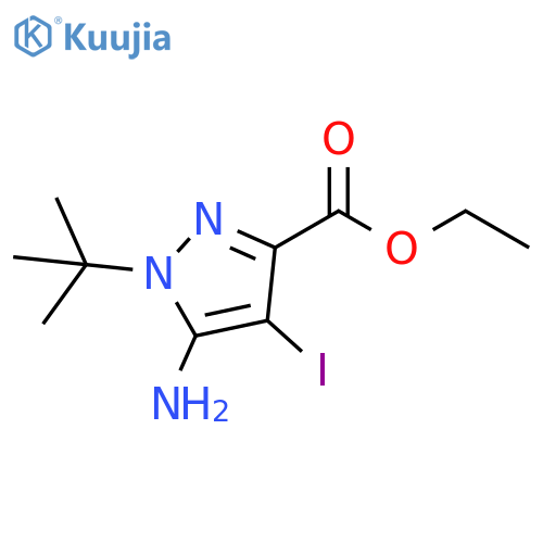 Ethyl 5-amino-1-tert-butyl-4-iodo-pyrazole-3-carboxylate structure
