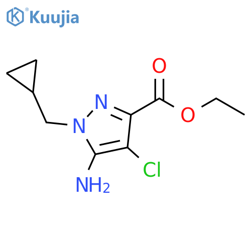 Ethyl 5-amino-4-chloro-1-(cyclopropylmethyl)pyrazole-3-carboxylate structure