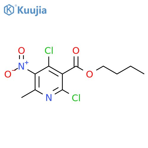 2,4-Dichloro-6-methyl-5-nitro-nicotinic acid butyl ester structure