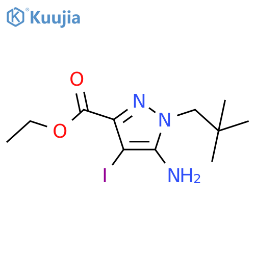 Ethyl 5-amino-1-(2,2-dimethylpropyl)-4-iodo-pyrazole-3-carboxylate structure