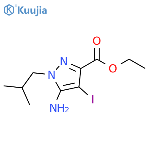 Ethyl 5-amino-4-iodo-1-isobutyl-pyrazole-3-carboxylate structure