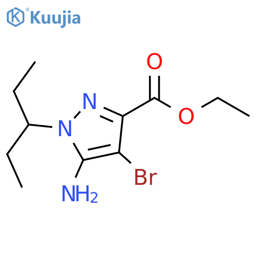 Ethyl 5-amino-4-bromo-1-(1-ethylpropyl)pyrazole-3-carboxylate structure