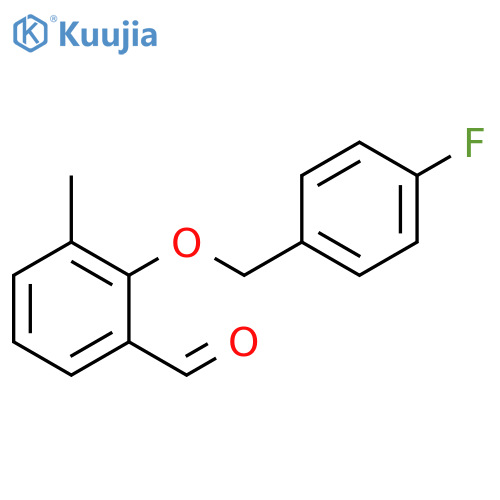 2-[(4-fluorophenyl)methoxy]-3-methylbenzaldehyde structure