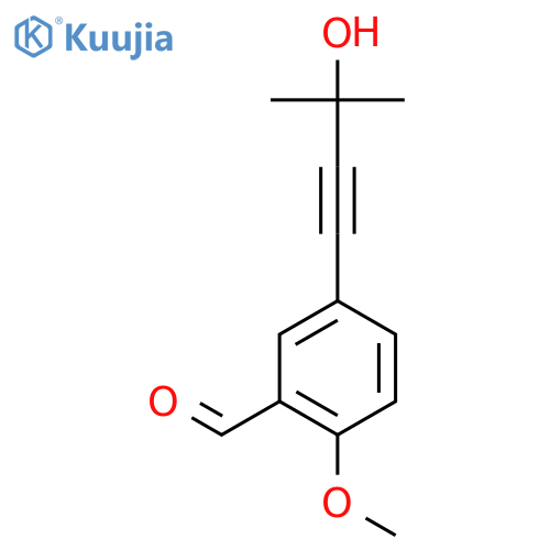 5-(3-Hydroxy-3-methylbut-1-yn-1-yl)-2-methoxybenzaldehyde structure