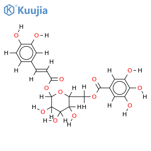 1'-O-caffeoyl-6'-O-galloyl-beta-D-glucopyranose structure