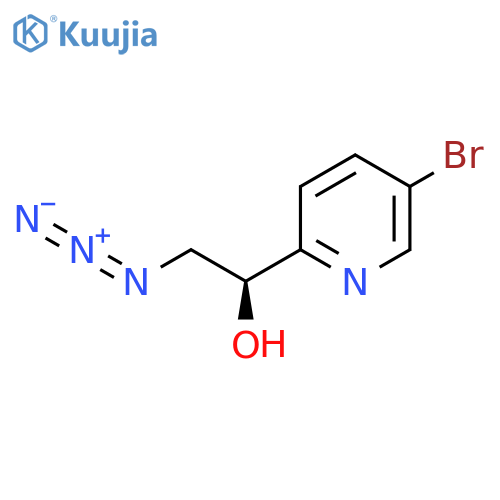 (1S)-2-azido-1-(5-bromopyridin-2-yl)ethan-1-ol structure