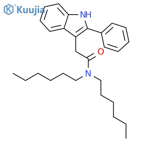 1H-Indole-3-acetamide,N,N-dihexyl-2-phenyl- structure