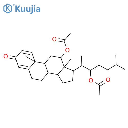 (12beta,22R)-12,22-diacetoxy-cholesta-1,4-dien-3-one structure