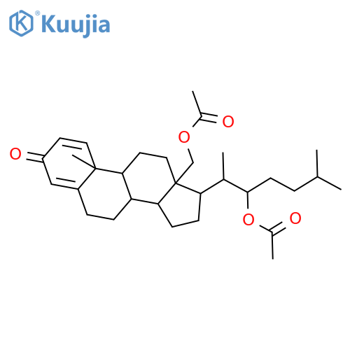 (22R)-18,22-diacetoxy-cholesta-1,4-dien-3-one structure