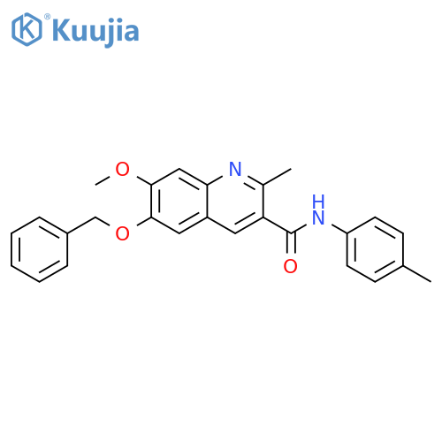 6-Benzyloxy-7-methoxy-2-methylquinoline-3-carboxylic acid p-tolylamide structure