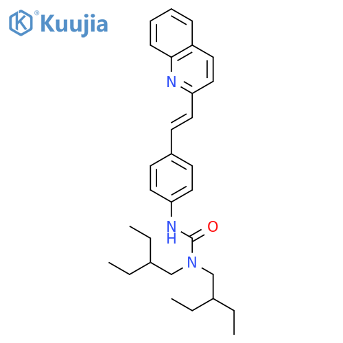 Urea, N,N-bis(2-ethylbutyl)-N'-[4-[2-(2-quinolinyl)ethenyl]phenyl]- structure
