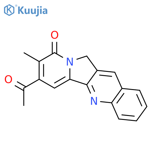 Indolizino[1,2-b]quinolin-9(11H)-one, 7-acetyl-8-methyl- structure