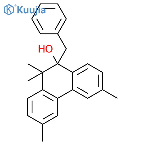 9-Phenanthrenol, 9,10-dihydro-3,6,10,10-tetramethyl-9-(phenylmethyl)- structure