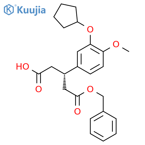 (S)-3-(3-cyclopentyloxy-4-methoxyphenyl)pentanedioic acid monobenzyl ester structure