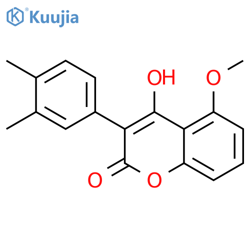 2H-1-BENZOPYRAN-2-ONE, 3-(3,4-DIMETHYLPHENYL)-4-HYDROXY-5-METHOXY- structure