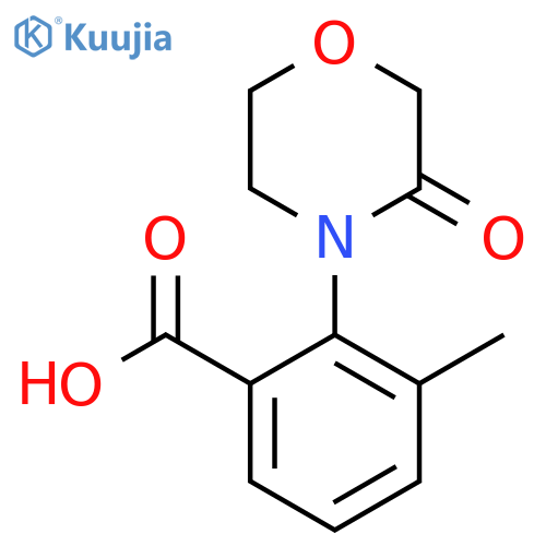 3-methyl-2-(3-oxomorpholin-4-yl)benzoic acid structure