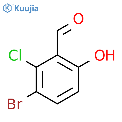 3-Bromo-2-chloro-6-hydroxybenzaldehyde structure