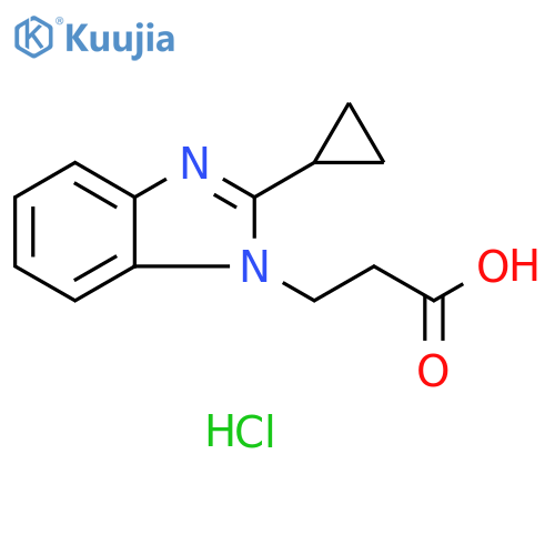 3-(2-cyclopropyl-1H-1,3-benzodiazol-1-yl)propanoic acid hydrochloride structure