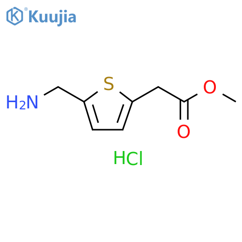 methyl 2-5-(aminomethyl)thiophen-2-ylacetate hydrochloride structure