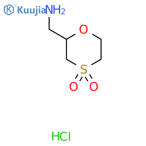 2-(Aminomethyl)-1,4lambda6-oxathiane-4,4-dione hydrochloride structure