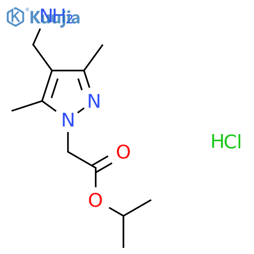 propan-2-yl 2-4-(aminomethyl)-3,5-dimethyl-1H-pyrazol-1-ylacetate hydrochloride structure